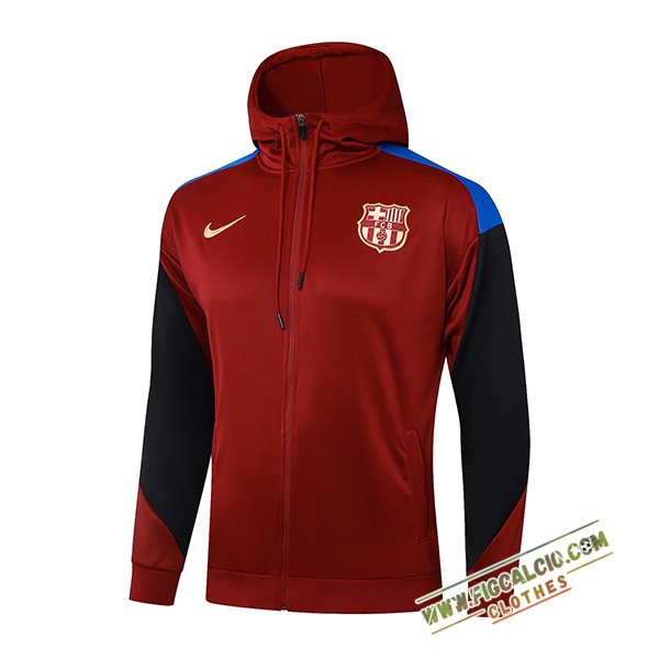 Giacca Con Cappuccio FC Barcellona Rosso/Nero 2024/2025