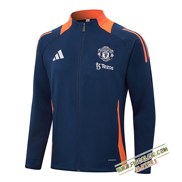Giacca Calcio Manchester United Blu/Arancia 2024/2025