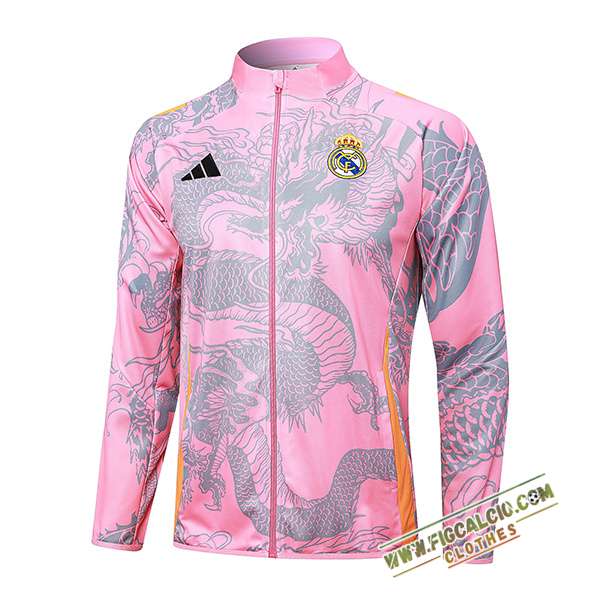 Giacca Calcio Real Madrid Rosa/Grigio 2024/2025 -02