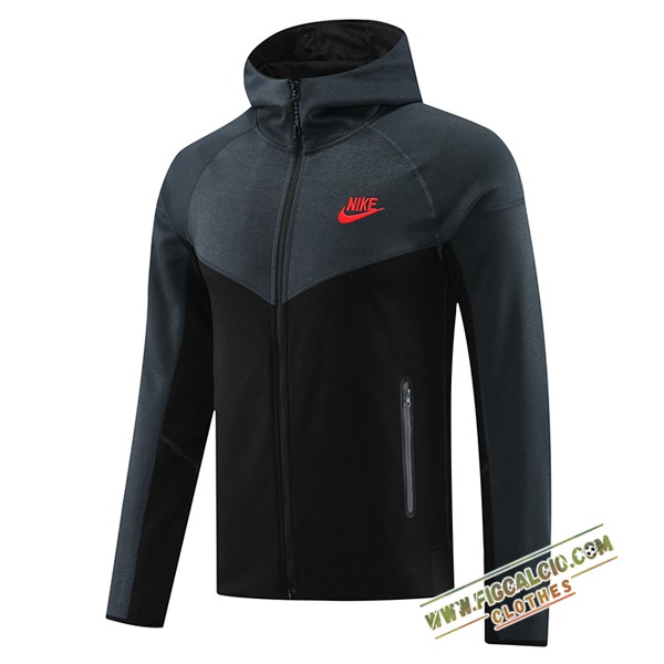 Giacca Con Cappuccio Nike Nero/Grigio 2024/2025