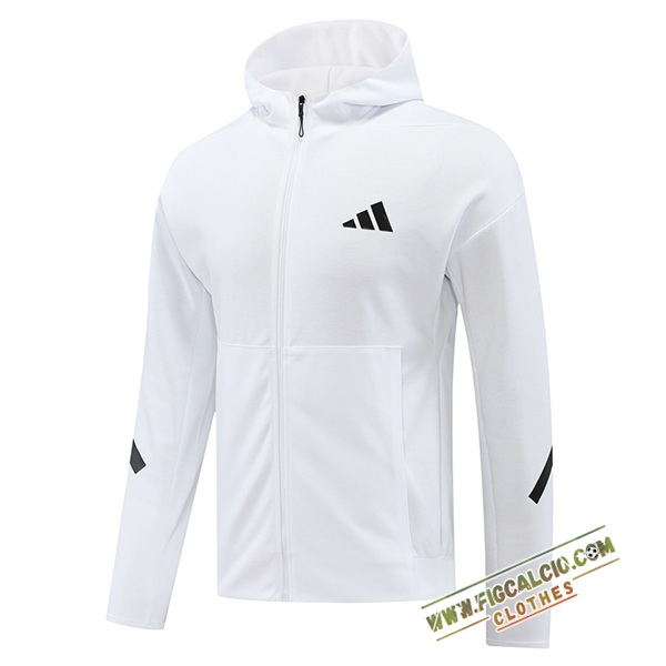 Giacca Con Cappuccio Adidas Bianco/Nero 2024/2025