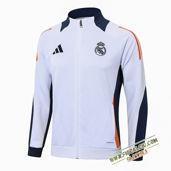 Giacca Calcio Real Madrid Bianco/Blu/Arancia 2024/2025 -02