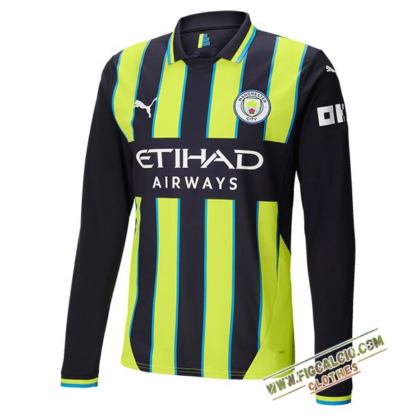 Maglie Calcio Nuova Manchester City Manica Lunga Seconda 2024/2025
