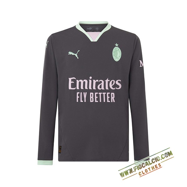 Nuova Maglie Calcio AC Milan Manica Lungas Terza 2024/2025