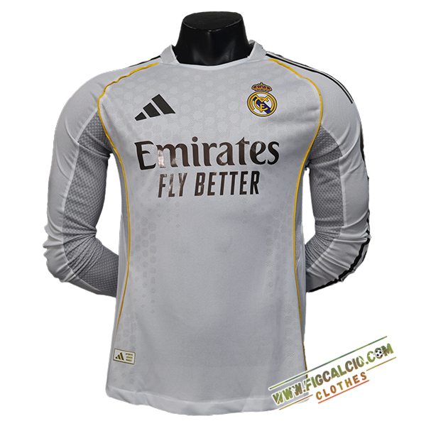 Maglie Calcio Real Madrid Prima Manica Lungas 2025/2026
