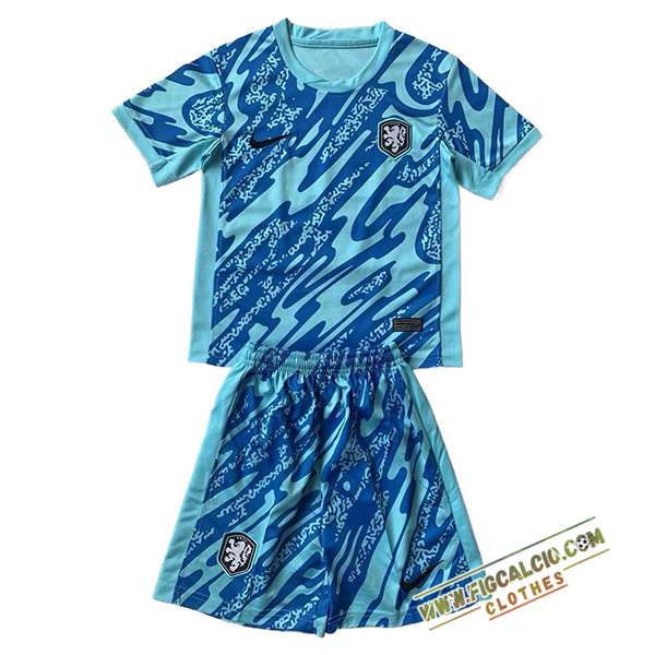Maglie Calcio Paesi Bassi Bambino Portiere Azzurro 2024/2025
