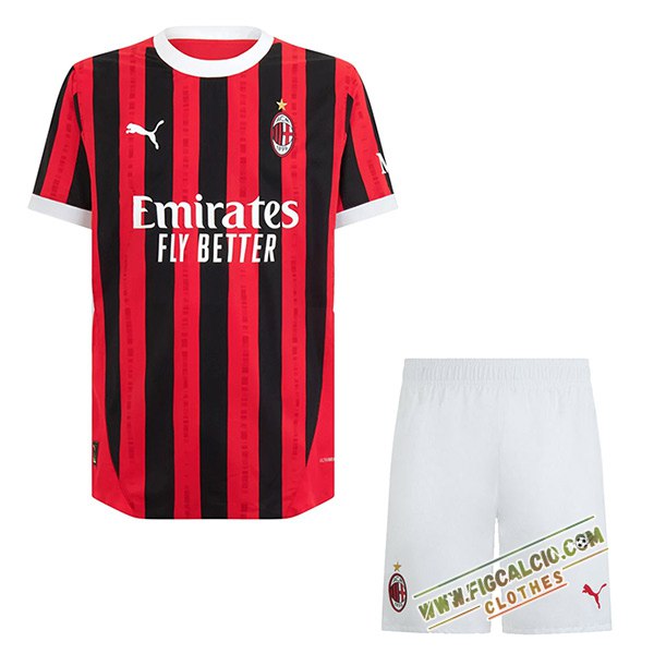 Nuova Maglie Calcio AC Milan Bambino Prima 2024/2025
