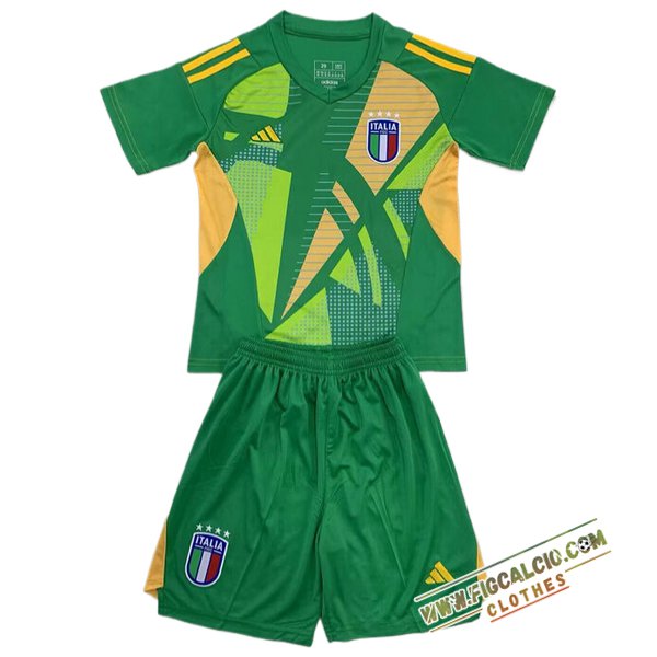 Maglie Calcio Italia Bambino Portiere Verde 2024/2025