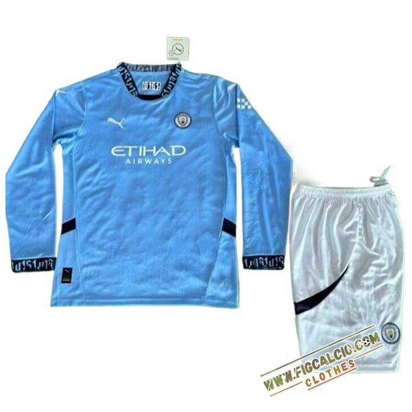 Maglie Calcio Manchester City Bambino Prima Manica Lunga 2024/2025