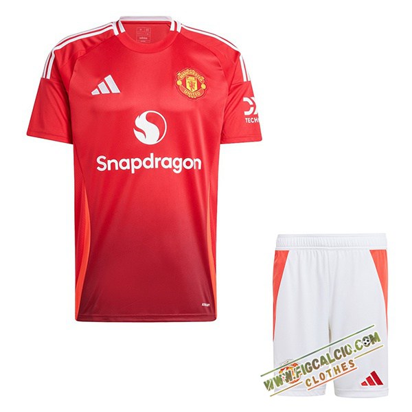 Nuova Maglie Calcio Manchester United Bambino Prima 2024/2025
