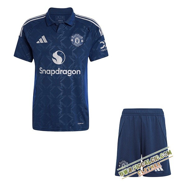Nuova Maglie Calcio Manchester United Bambino Seconda 2024/2025