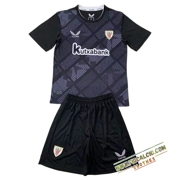 Maglie Calcio Athletic Bilbao Bambino Portiere Nero 2024/2025
