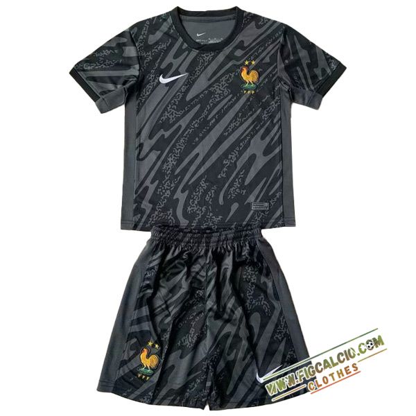 Maglie Calcio Francia Bambino Portiere Nero 2024/2025