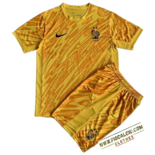 Maglie Calcio Francia Bambino Portiere Giallo 2024/2025
