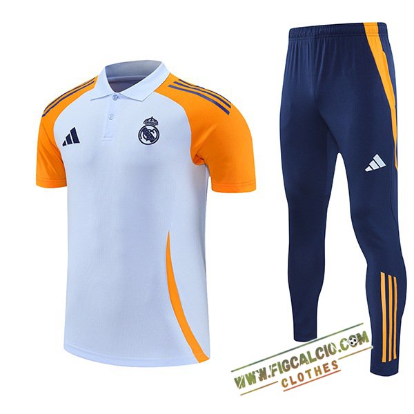 Kit Maglia Polo Real Madrid Bianco/Arancia 2025/2026