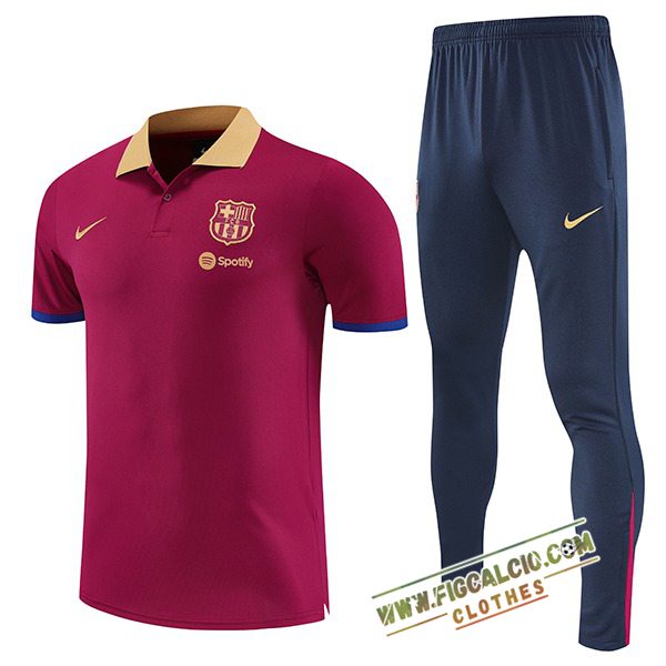 Kit Maglia Polo FC Barcellona Rosso 2025/2026
