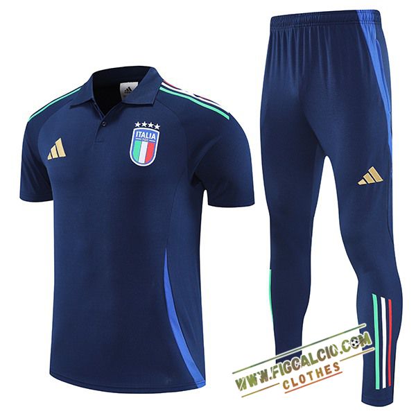 Kit Maglia Polo Italia blu navy 2025/2026