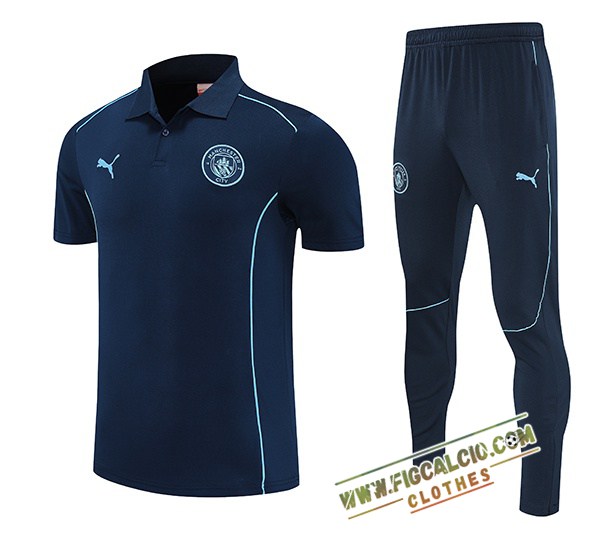 Kit Maglia Polo Manchester City Blu Reale 2025/2026