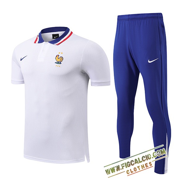 Kit Maglia Polo Francia Bianco 2025/2026