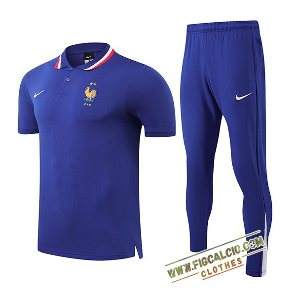 Kit Maglia Polo Francia Blu 2025/2026