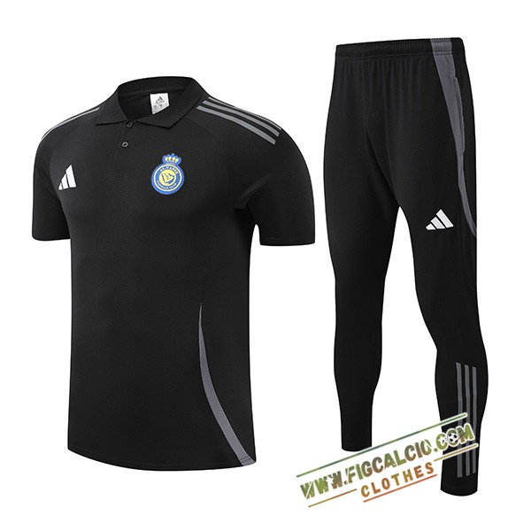 Kit Maglia Polo Al-Nassr Nero/Grigio 2025/2026