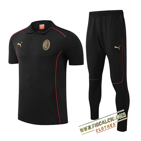 Kit Maglia Polo AC Milan Nero 2025/2026