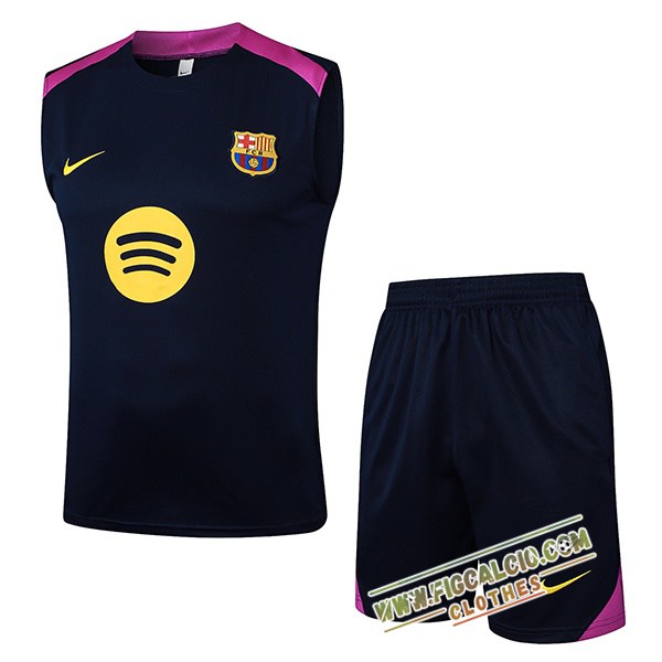 Kit Canotta Allenamento FC Barcellona Blu Reale 2025/2026