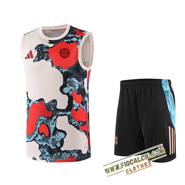 Kit Canotta Allenamento Bayern Monaco Beige/Rosso/Blu 2025/2026