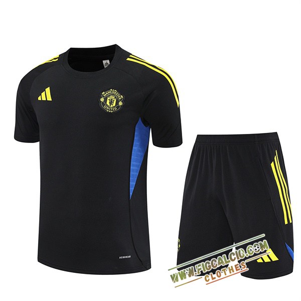 Kit Maglia Allenamento Manchester United Nero/Giallo/Blu 2025/2026