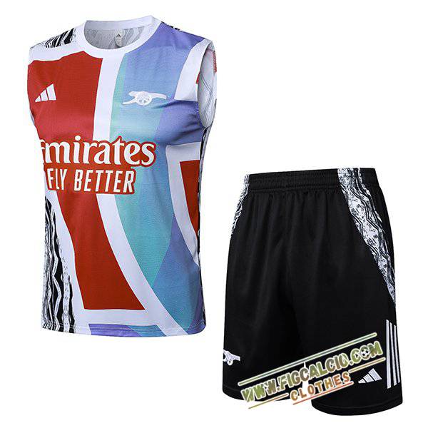 Kit Canotta Allenamento Arsenal Bianco/Blu/Rosso 2025/2026