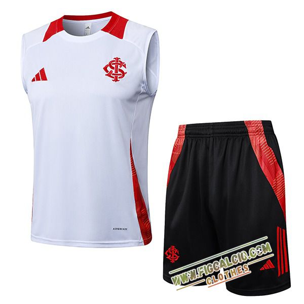 Kit Canotta Allenamento Internacional Bianco/Rosso 2025/2026
