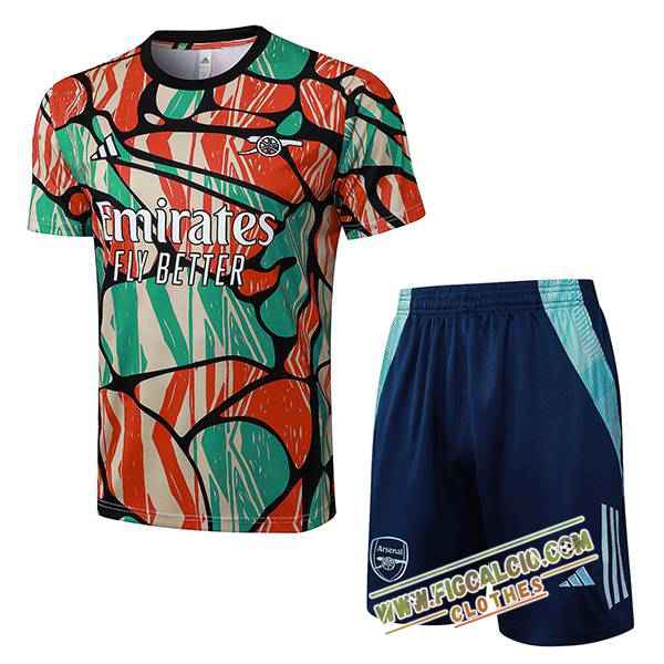 Kit Maglia Allenamento Arsenal Arancia/Verde 2025/2026
