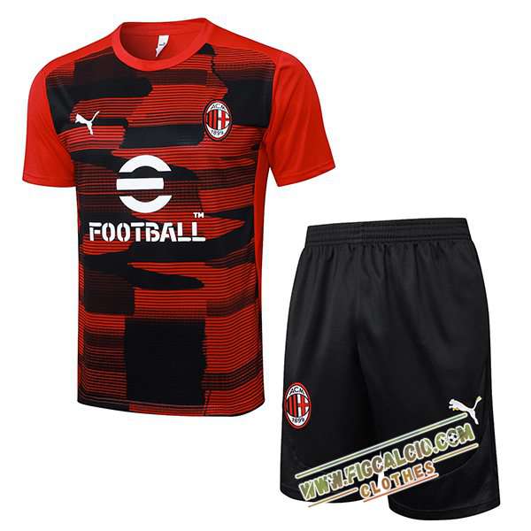 Kit Maglia Allenamento AC Milan Rosso/Nero 2025/2026