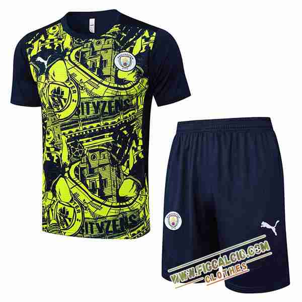 Kit Maglia Allenamento Manchester City Nero/Verde 2025/2026
