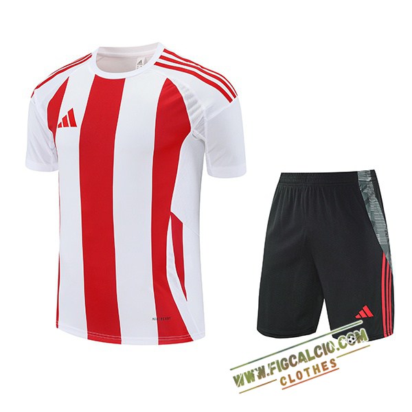 Kit Maglia Allenamento Adidas Bianco/Rosso 2025/2026