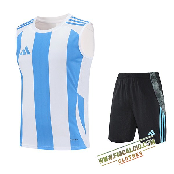 Kit Canotta Allenamento Adidas Bianco/Blu 2025/2026