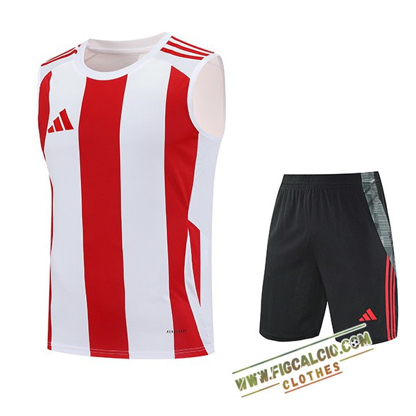 Kit Canotta Allenamento Adidas Bianco/Rosso 2025/2026