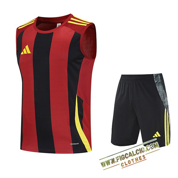 Kit Canotta Allenamento Adidas Nero/Rosso/Giallo 2025/2026
