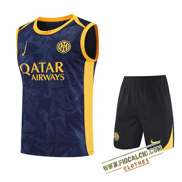 Kit Canotta Allenamento Inter Milan Blu/Giallo 2025/2026