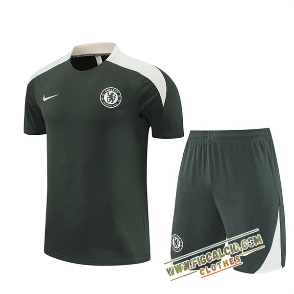 Kit Maglia Allenamento FC Chelsea Verde/Bianco 2025/2026