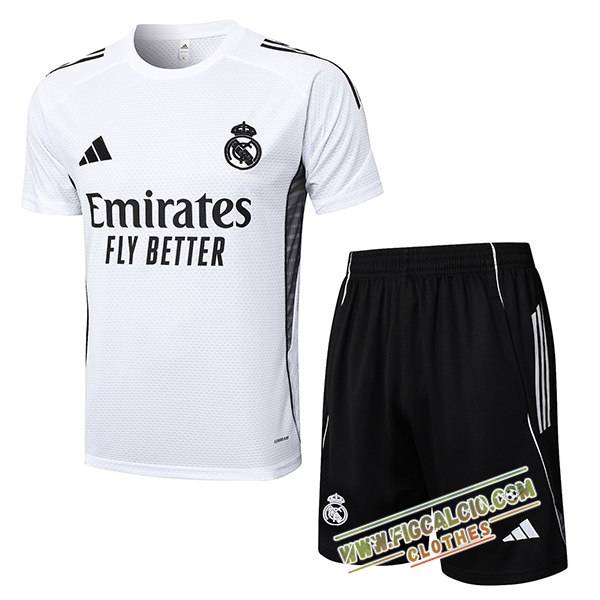 Kit Maglia Allenamento Real Madrid Bianco/Nero 2025/2026