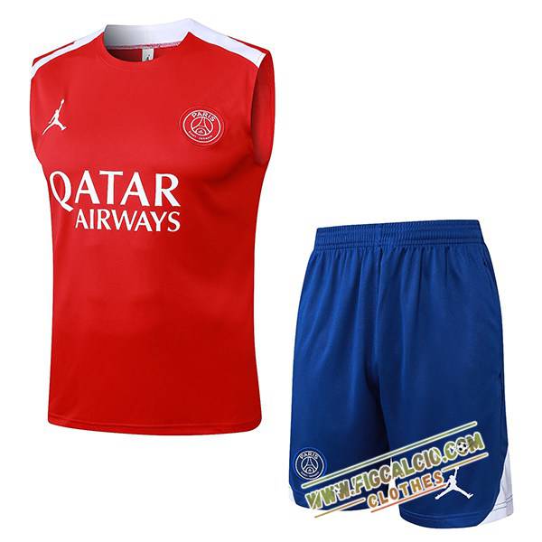 Kit Canotta Allenamento PSG Rosso 2025/2026