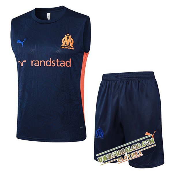 Kit Canotta Allenamento Marsiglia Blu Reale 2025/2026