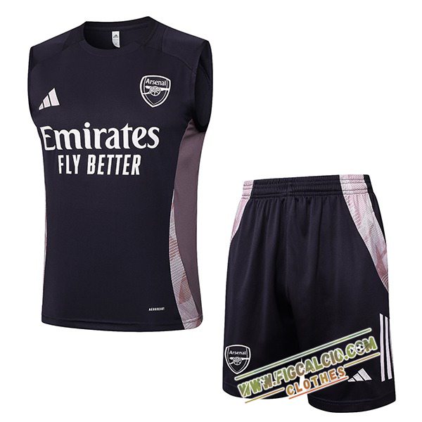 Kit Canotta Allenamento Arsenal Grigio Scuro 2025/2026