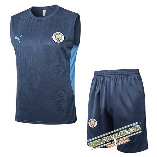 Kit Canotta Allenamento Manchester City Grigio/Blu 2025/2026