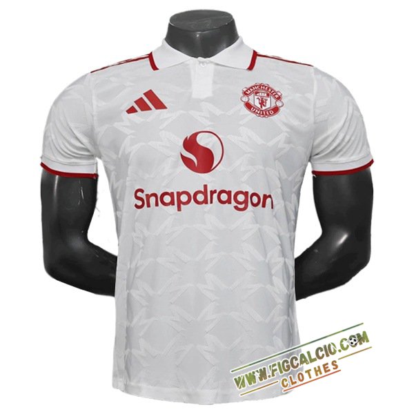Maglia Polo Manchester United Bianco/Rosso 2025/2026