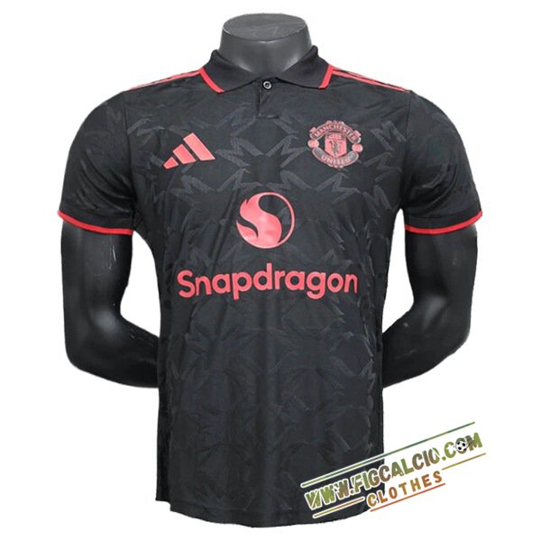 Maglia Polo Manchester United Nero/Rosso 2025/2026