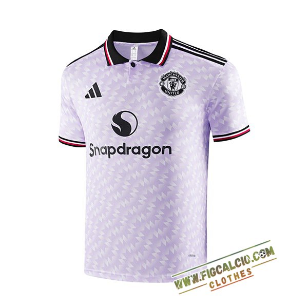 Maglia Polo Manchester United viola/Bianco 2025/2026