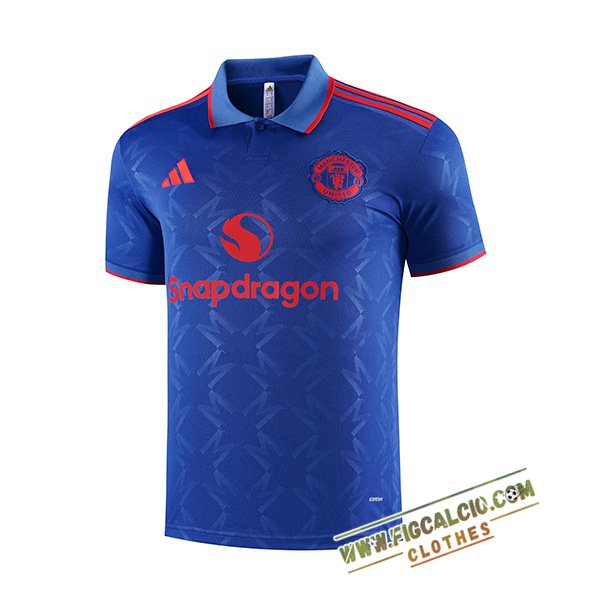 Maglia Polo Manchester United Blu/Rosso 2025/2026