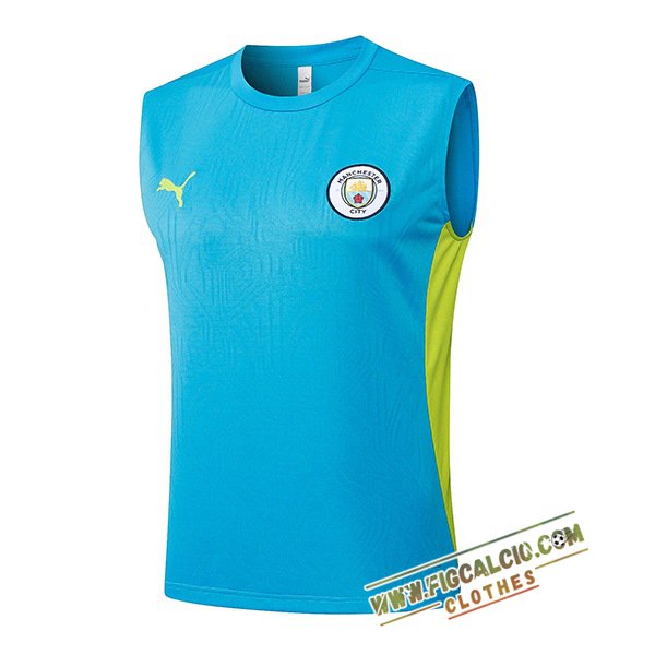 Canotta Allenamento Manchester City Blu/Verde 2025/2026